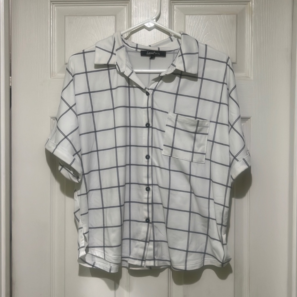 Striped button up blouse